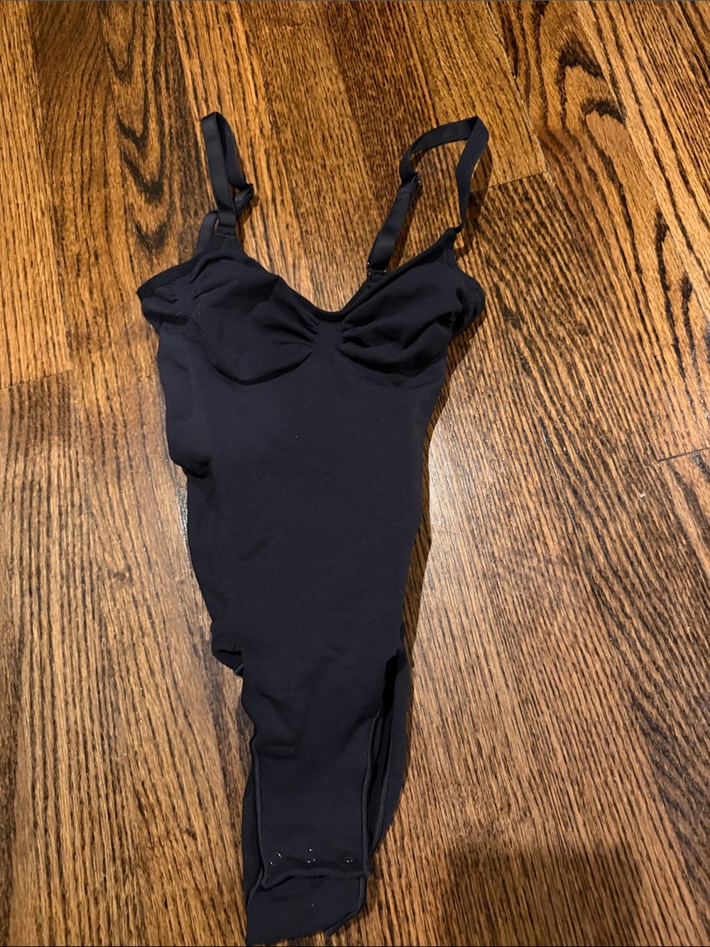 SKIMS Black Scoop-Back Stretch Bodysuit
